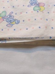 Vintage Princess Fabrics Inc. Pastel Bunny Hearts Sheet # 233 4 Cut 49″ X 42″