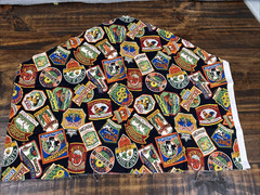 VIP Cranston FARM LABLES MOTIFS COTTON FABRIC MULTI-COLOR ON BLACK 12”x22”