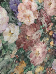 ROMANTIC GARDEN FLORAL UPHOLSTERY FABRIC : 140cm WIDE : $8.00 P/M : #HY-1