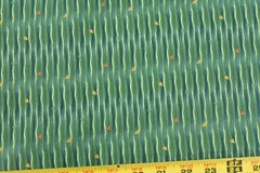 By 1/2 Yd, Tiny Hearts on Green & Blue Striped Cotton/Avlyn/Possibilities,P8203