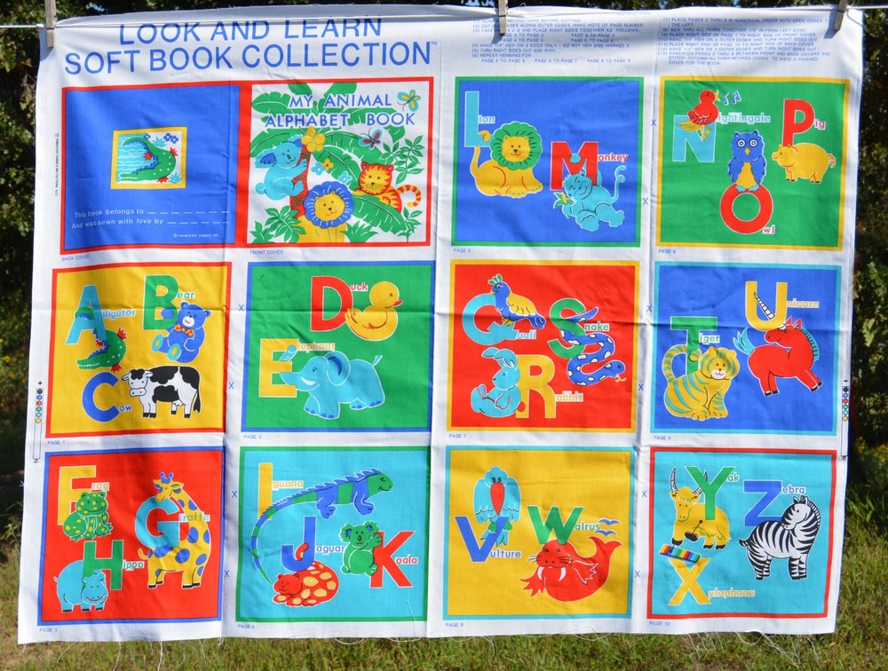 ALPHABET fabric panel cotton Look Learn