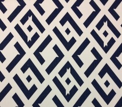 KRAVET CHINA CLUB INDIGO BLUE MODERN GEOMETRIC 100% LINEN FABRIC BY YARD 54″W