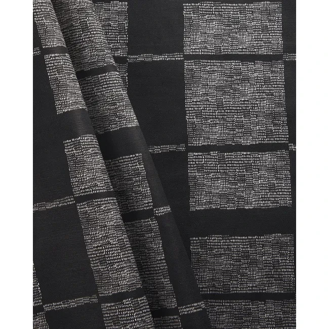 Caroline Cecil Dotted Banded Stripe Linen Print Fabric- Reed Black Oyster 6.40yd