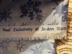 Blue Star Snowflake Design Fabric “NOEL” Made For Jo-Ann Stores 3 Yards 45 Wide