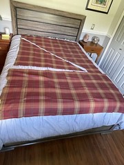 Vintage Fabric Tartan Plaid Brandy Wine – Original Tag From Portugal – 3 PCs
