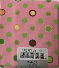 Design By The Piece Fat Quarter Lot Of 2 Pink Green Polka Dots 100% Cotton