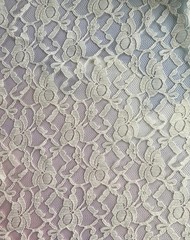 Ivory Double Scalloped Lace Fabric ~ Scallop Edge on Both Sides ~ 1 yard, 38″ wd