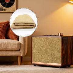 19.7×57.5 Inch Linen Speaker Grill Cloth Protective Dustproof Mesh Beige