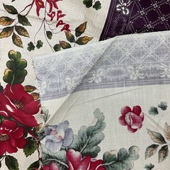 Matters of the Heart Kaye England Floral Striped Cotton Fabric 110” x 43”