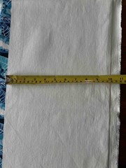Tropical Leaf Stretch Cotton Twill Fabric Remnant Blue White Coastal