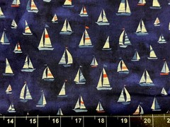 Tina Scrap 9″x21″ Sea Nautical Ship Sailboat Waves Boat Mini Ocean FABRIC COTTON
