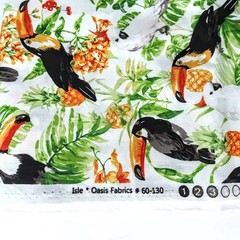 Oasis Fabrics “ISLE” Toucans Pineapple Tropical Cotton 45″×2 Yds #60-130
