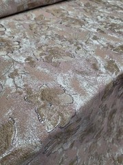 Fabric Sold By The Yard Mocha and Rose Gold Floral Silver Metallic Brocade