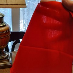 Vintage Coordinating Cotton Fabrics Red Solid & Red White Black Print 3 Yards