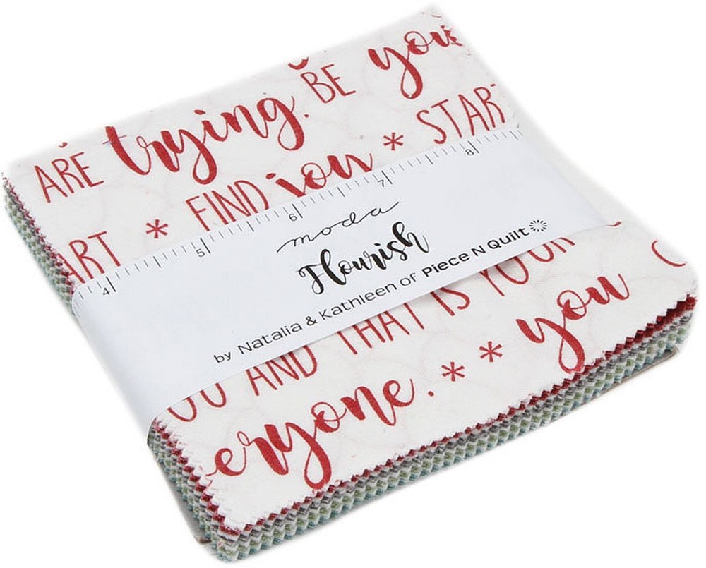 Flourish Moda Charm Pack 42 100% Cotton 5″ Precut Fabric Quilt Squares