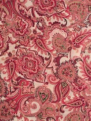Printmaker Fabric Soft Flowy Burgundy Red Green Paisley 2+ yds 44 in