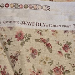 Waverly “Flea Market” Upholstery Fabric 6 Yards X 54 In Wide Dragonflies Flowers