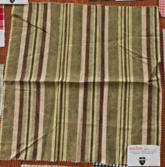 NORBAR Wesley in Olive 17 x 17 1/4″ Striped Linen Blend Fabric Sample