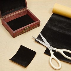 Self Adhesive Felt Fabric Soft Velvet Drawer Liner Wallpaper Jewelry Box Black