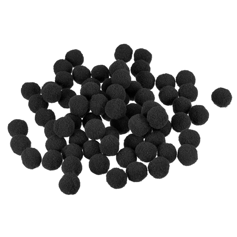 100 x Pom Felt Balls Fabric 1.5cm 15mm Black for Crafts Project DIY