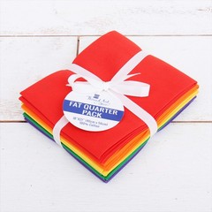 6 PCS 18×21 Inch Rainbow Solids 100% Cotton Fabric Fat Quarter Quilt Bundles