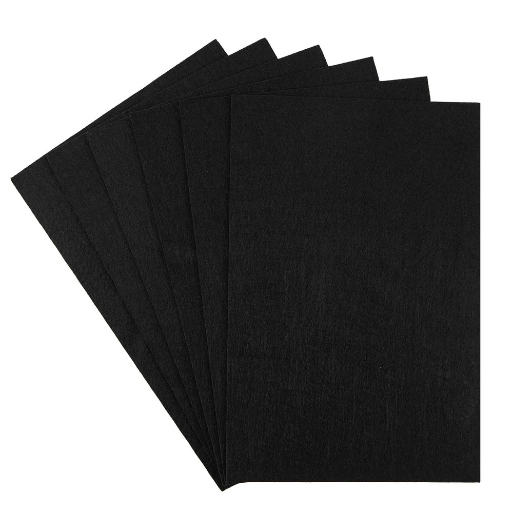 HaoFeiJH Black Felt Squares – 6PCS Sheets – 6 X 203mm X 297mm, 2mm