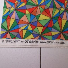 Cotton Fabric of Colorful Kaleidoscope of of multi colors 16″ x 42″ QT Fabrics
