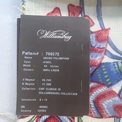 P/K Lifestyles Williamsburg Upholstery Samples 6 Large 27” x 26”Mixed Colors