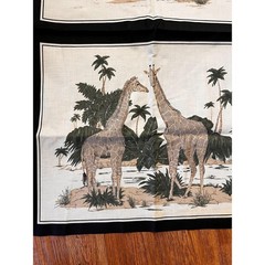 African Safari Wild Animals Fabric PANELS Ready to Sew Pillows Appliqué Quilts