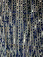 VTG Civil War Repro. Indigo Blue w/ White Floral Wallpaper Stripe BTFQ