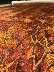 Fabric by the YARD orange, black and yellow snake skin ployester and elastane