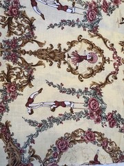 RARE Vtg Cotton FABRIC La Comedie Italienne Ledoux Hermes Scarf Style Art BTHY