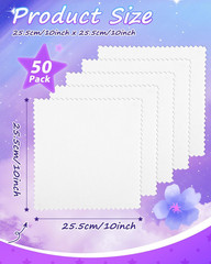 Upgraded 50 PCS White Cotton Fabric Squares, 10 X 10 Inches, Precut Quilting …