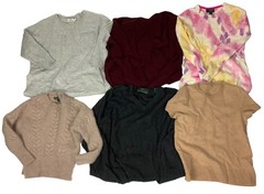 LOT OF 6 100% Cashmere Sweaters Bundle Flawed Crafter Cutters Fabric 2.12 Lbs CT