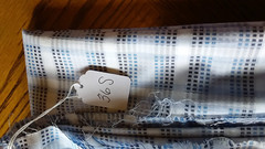 100% Luxury Cotton Shirting Blue and white checked 2.2 yds 60″ W