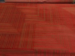 DONGHIA JACKSON CACHE RED VELVET GROS POINT UPHOLSTERY FABRIC BY THE YARD 48″W