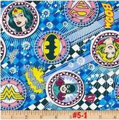 BTHY DC Comics Girl Power Original Female Hero Wonder Woman Cotton Fabric YARD