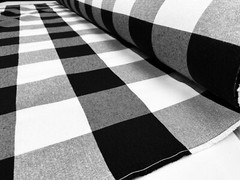 Dobby Buffalo BIG Checks Plaid Fabric Scottish Royal Stewart 140cm wide BLACK