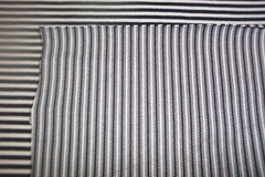 New, Blk/Wht Stp. cloth, Med/Heavy Weight, 62″ wide, feels like polyester.