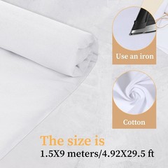 White Cotton Muslin Fabric, 10 Yards x 59 Inches, Bleached