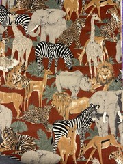 Vintage Concord Fabrics Safari Jungle Animals 44”X29 (C3)