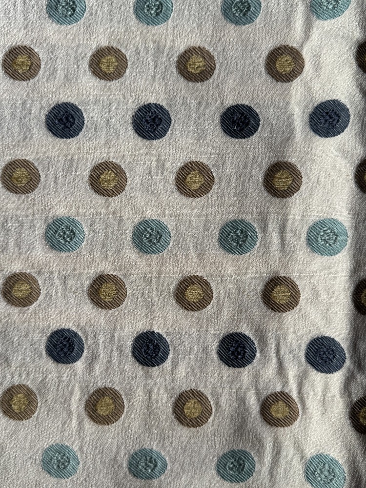 Groundworks Ventana Dots Aqua Designer Fabric Remnant 24″x24″