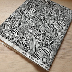 1.4 YDS Cotton Hi Fashion Fabric Marbled Zebra Stripe Black & White