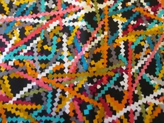 FABRIC COTTON BERNATEX Scraps Vibrant Colors Geomatric Kanvas 1yd 44″
