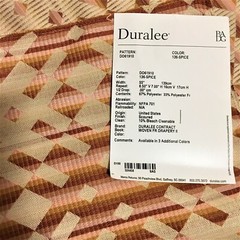 Duralee Geometric Pattern Reversible Designer Fabric Sample Beige Pink Mauve US