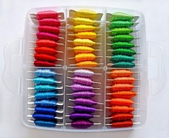 QCZKB 188 Embroidery Floss Set Including Cross Stitch 2-Tier box, box
