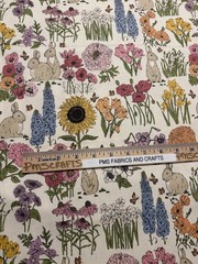 MODA My Secret Garden 100% cotton fabric by yard 36×44 20982 11 Flowers Bunnies
