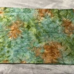 Batik Fabric 1 3/4 Yard Green Orange Teal Quilting Quality Fabric 65” x 44”