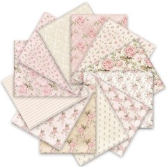 Whaline 12Pcs Spring Cotton Fabric Bundles 18 x 22 Inch 18 x 22 inches, Pink
