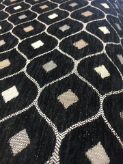 Black Silver Diamond Fabric Chenille upholstery Fabric by the yard
